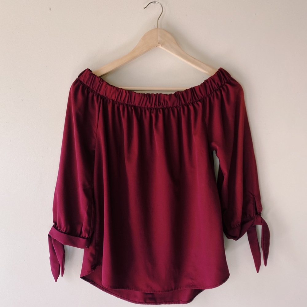 Burgundy top